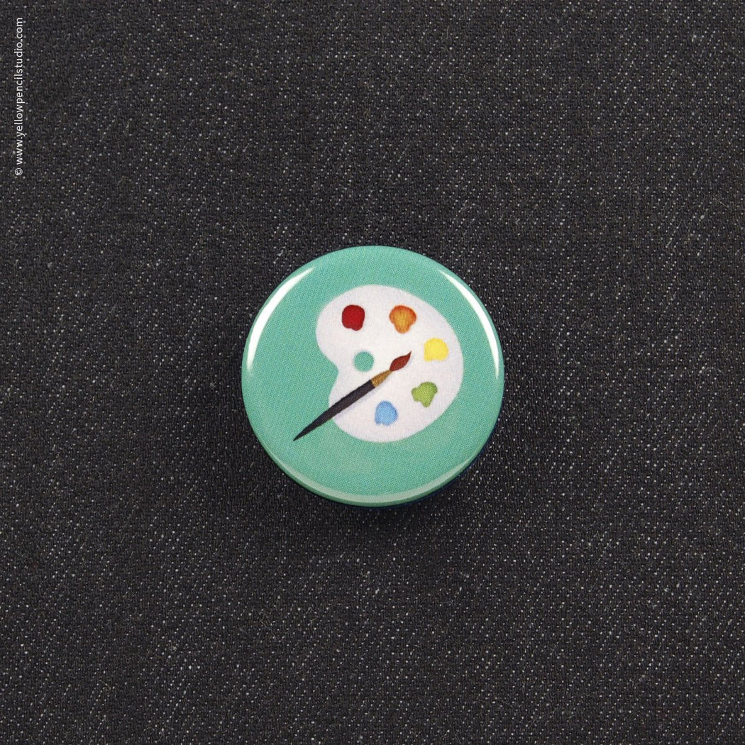 Artist Palette Button - Yellow Pencil Studio