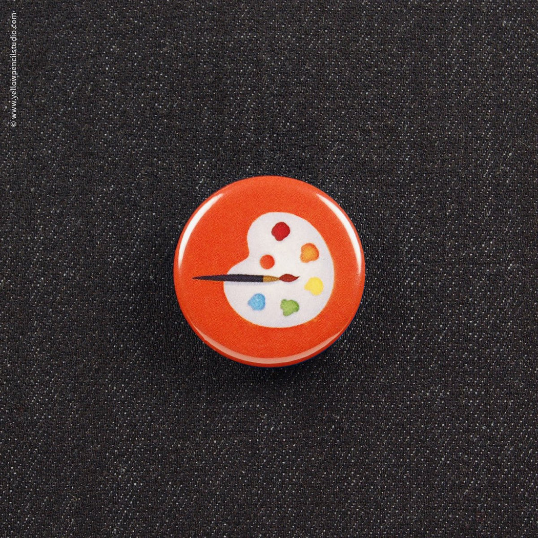 Artist Palette Button - Yellow Pencil Studio