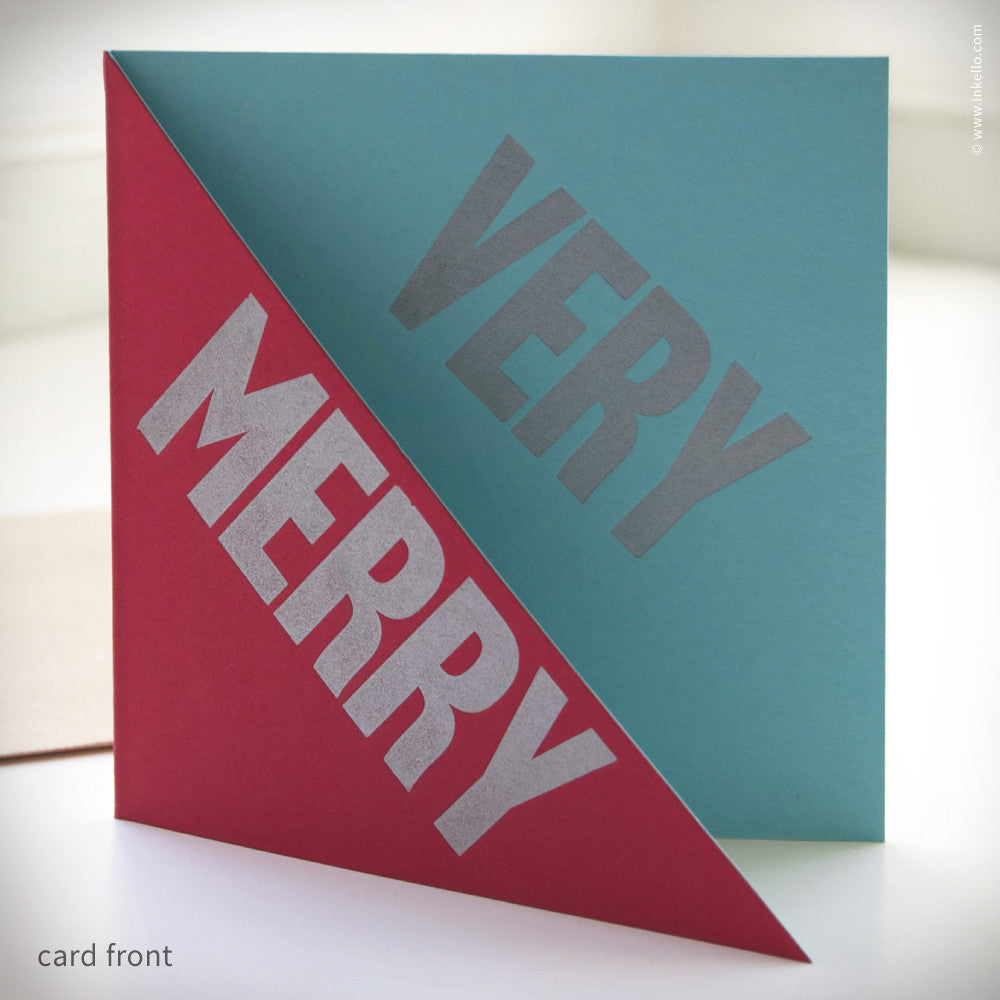 "Very Merry" Holiday Card (#152) Greeting Card - Inkello Letterpress