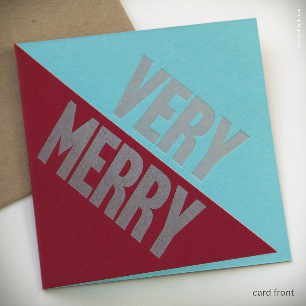 "Very Merry" Holiday Card (#152) Greeting Card - Inkello Letterpress