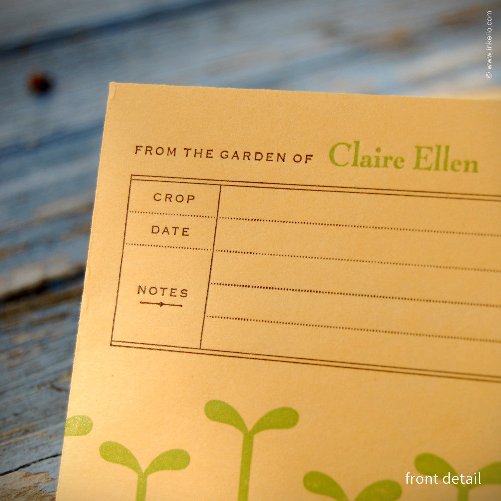 Green Seedling Personalized Seed Envelopes (#205) Seed Envelopes - Inkello Letterpress