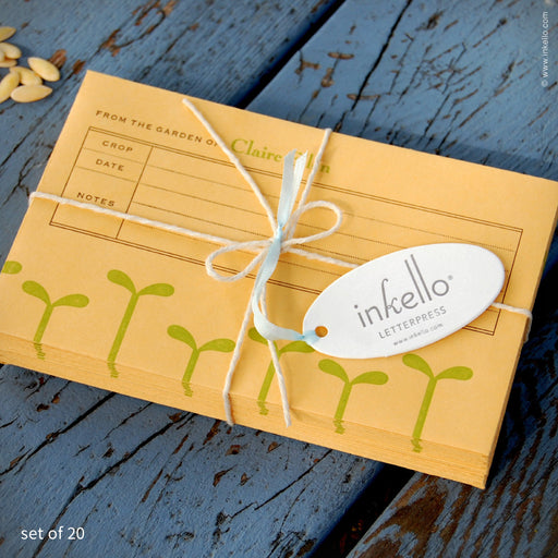 Green Seedling Personalized Seed Envelopes (#205) Seed Envelopes - Inkello Letterpress