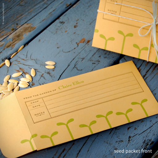 Green Seedling Personalized Seed Envelopes (#205) Seed Envelopes - Inkello Letterpress
