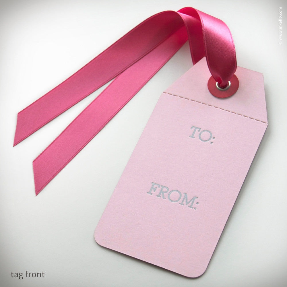Peppermint Stripe Duplex Gift Tag (#220) Gift Tag - Inkello Letterpress