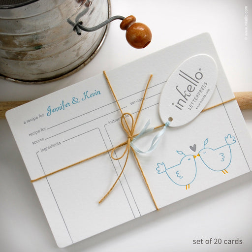 Love Birds Personalized Recipe Cards (#266) Recipe cards - Inkello Letterpress