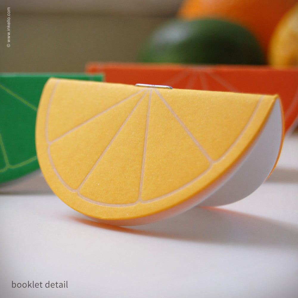 Citrus Slice Mini Booklets (#270) Booklet - Inkello Letterpress