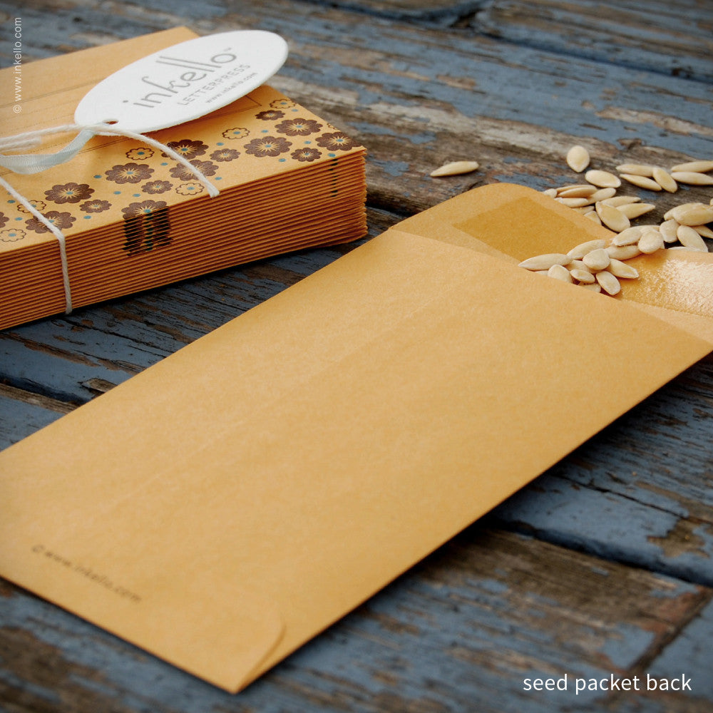 Flower Personalized Seed Envelopes (#288) Seed Envelopes - Inkello Letterpress