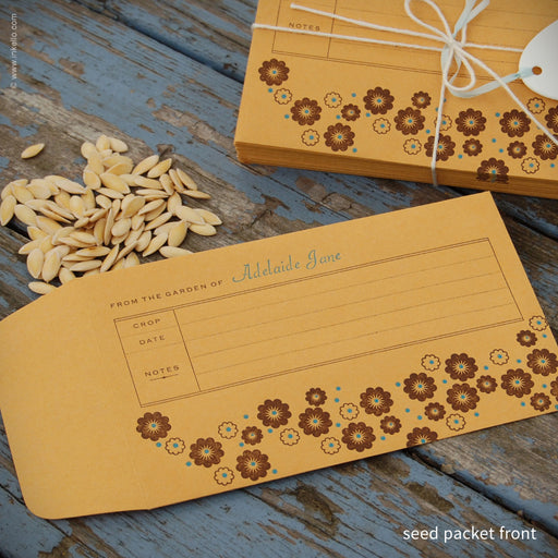 Flower Personalized Seed Envelopes (#288) Seed Envelopes - Inkello Letterpress