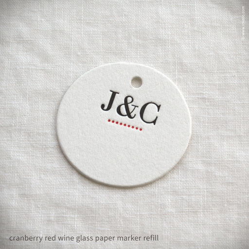 Monogrammed Dotted Wine Glass Marker Refills (#319) Wine Glass Markers - Inkello Letterpress