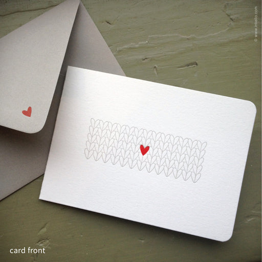 Heart Knitting Note Card (#364) Greeting Card - Inkello Letterpress