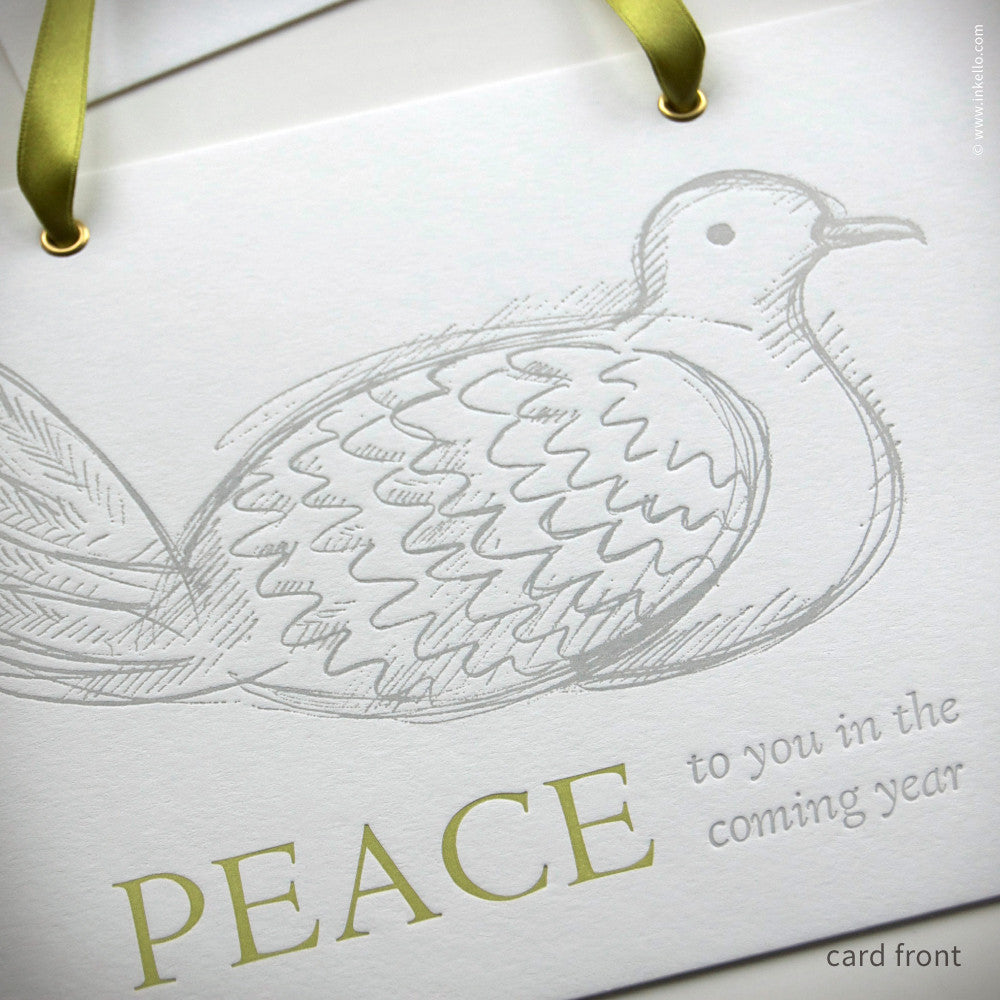 Dove "Peace" Hangable Greeting Card (#405) Greeting Card - Inkello Letterpress