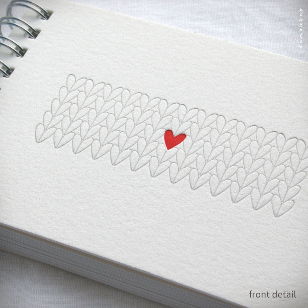 Heart Knitting Spiral Notebook (#410) Notebook - Inkello Letterpress