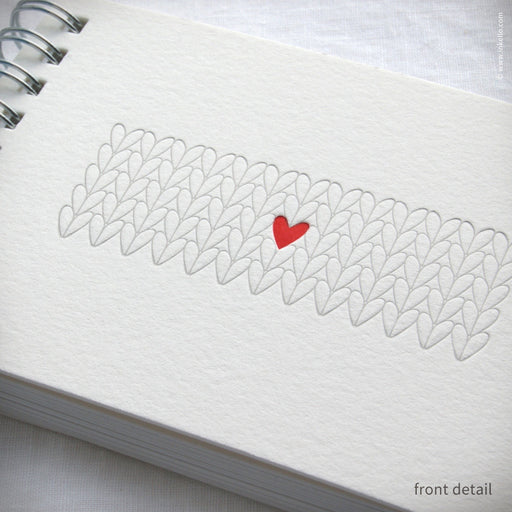 Heart Knitting Spiral Notebook (#410) Notebook - Inkello Letterpress