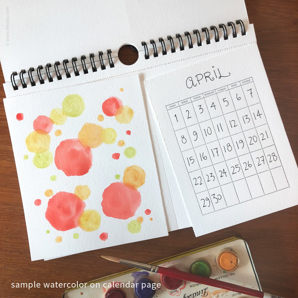 Draw-Your-Own Monthly Hanging Calendar (#452) Calendar - Inkello Letterpress