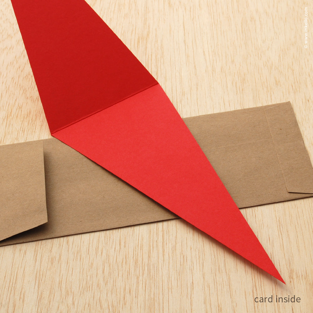 Red "Happy Birthday" Pennant Card (#488) Greeting Card - Inkello Letterpress