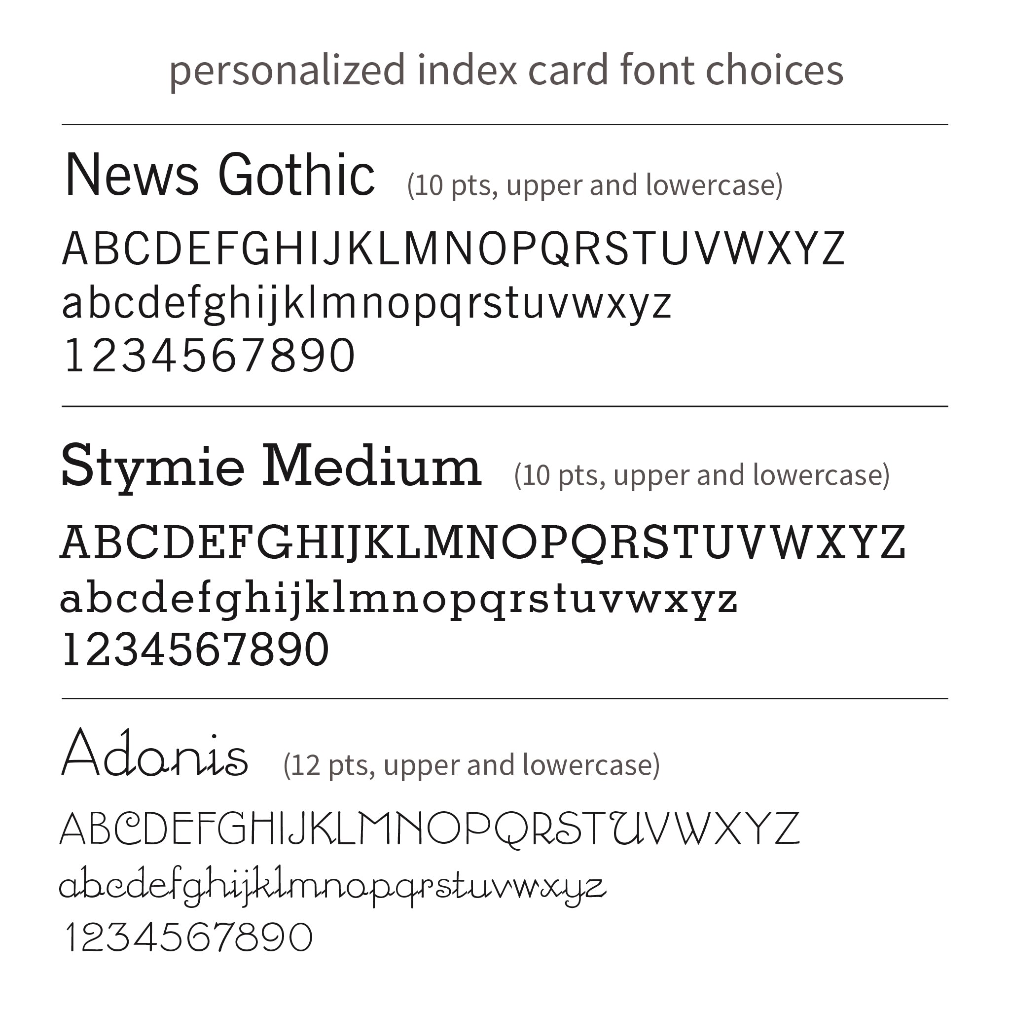 Deluxe Personalized Index Cards (#337) — Inkello Letterpress