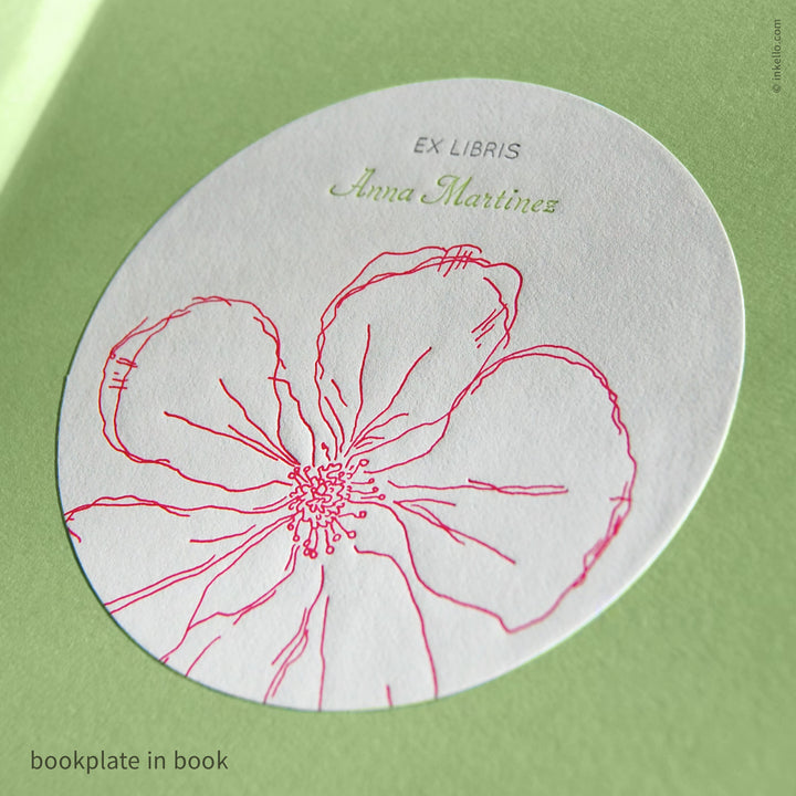 Snow Drop Anemone Personalized Bookplates (