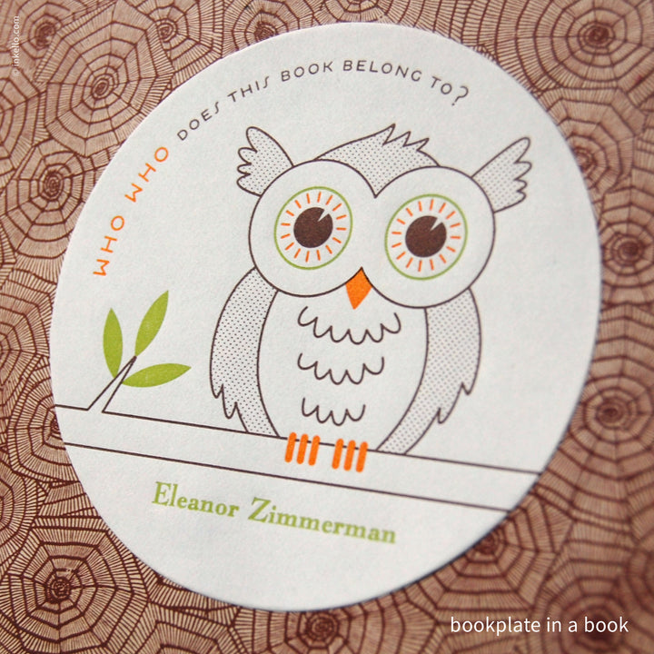 Owl Personalized Bookplates (