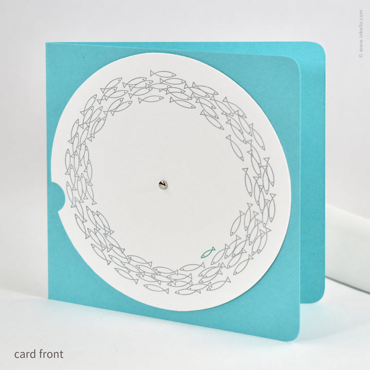 Silver School of Fish Note Card (