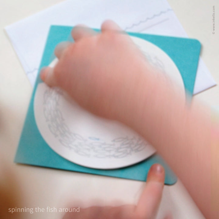 Silver School of Fish Note Card (