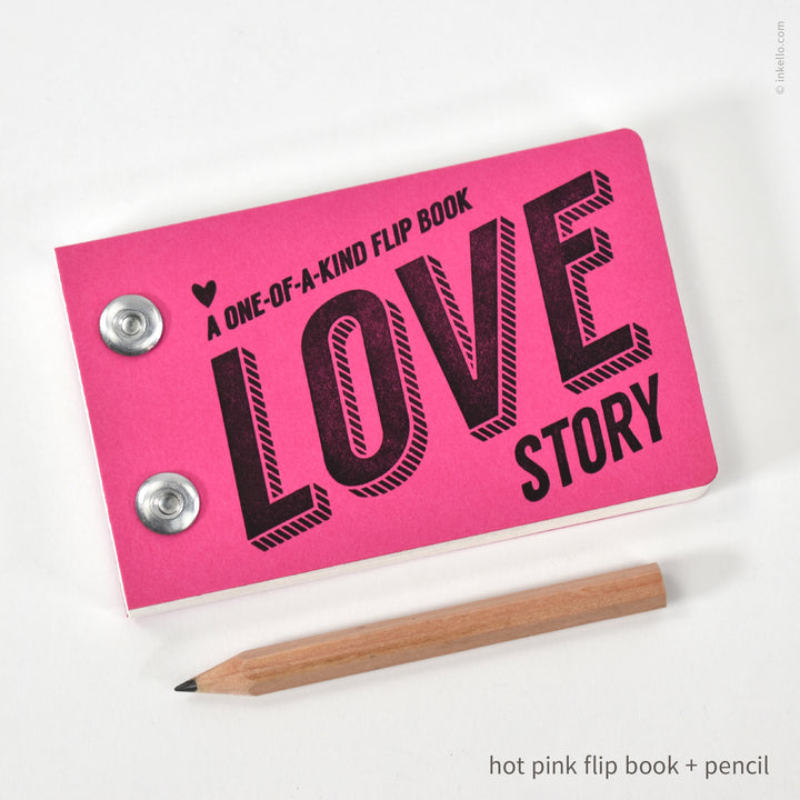 Draw-Your-Own Love Story Flip Book + Pencil (