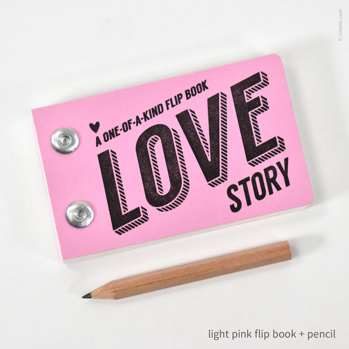 Draw-Your-Own Love Story Flip Book + Pencil (