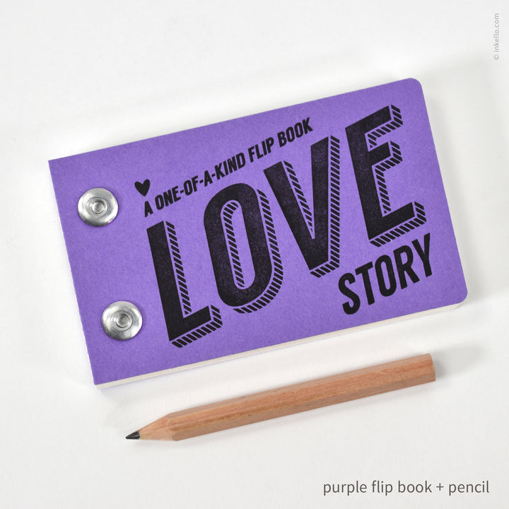 Draw-Your-Own Love Story Flip Book + Pencil (