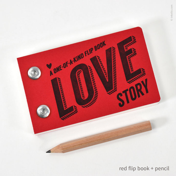 Draw-Your-Own Love Story Flip Book + Pencil (