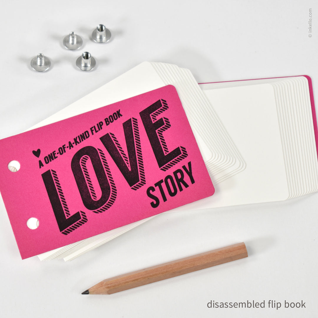 Draw-Your-Own Love Story Flip Book + Pencil (