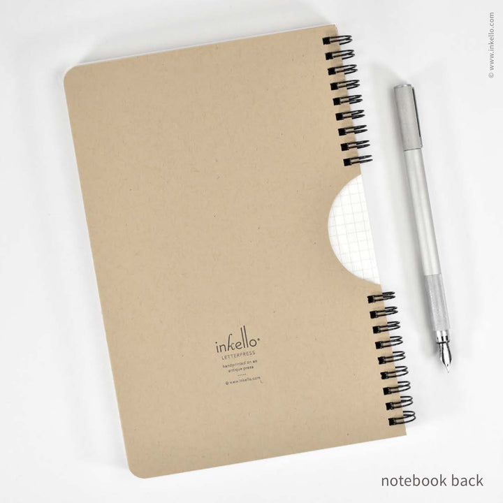 Swirl Spiral Notebook with Kraft Cover and Black Ink (