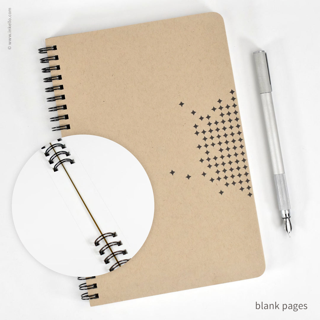 Star Spiral Notebook with Kraft Cover and Black Ink (
