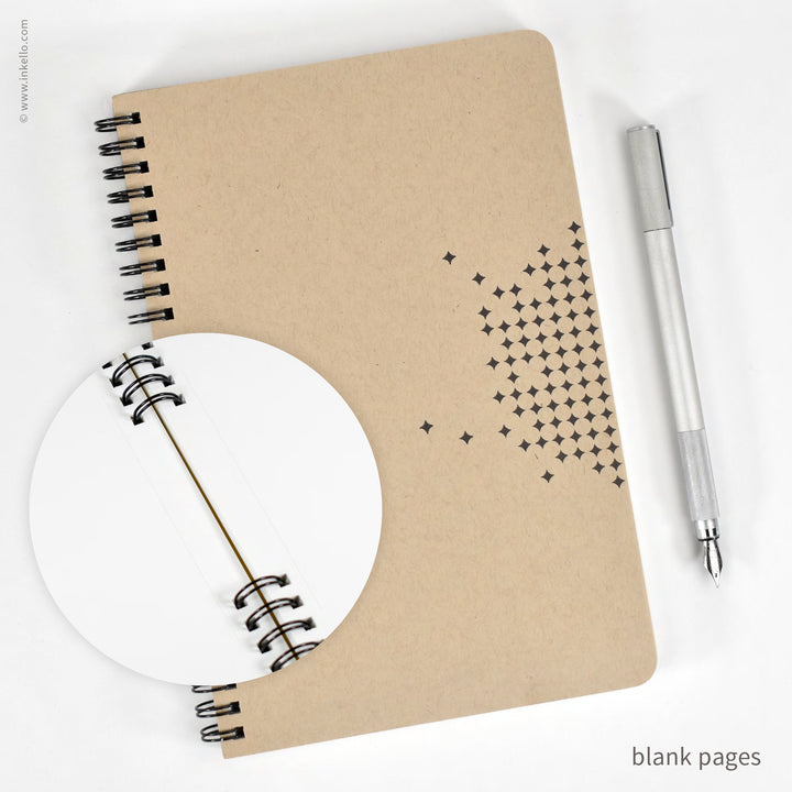 Star Spiral Notebook with Kraft Cover and Black Ink (