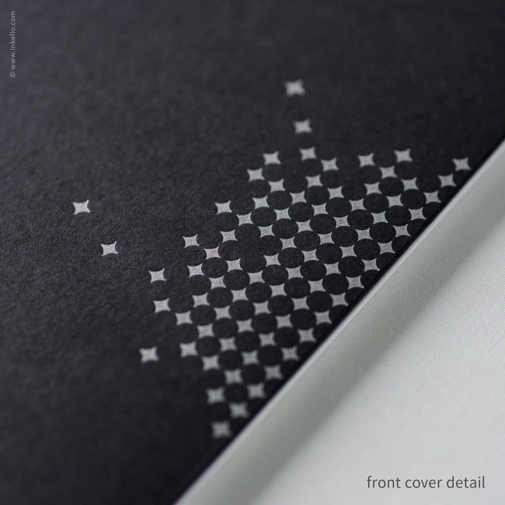 Star Spiral Notebook with Black Cover and Silver Ink (