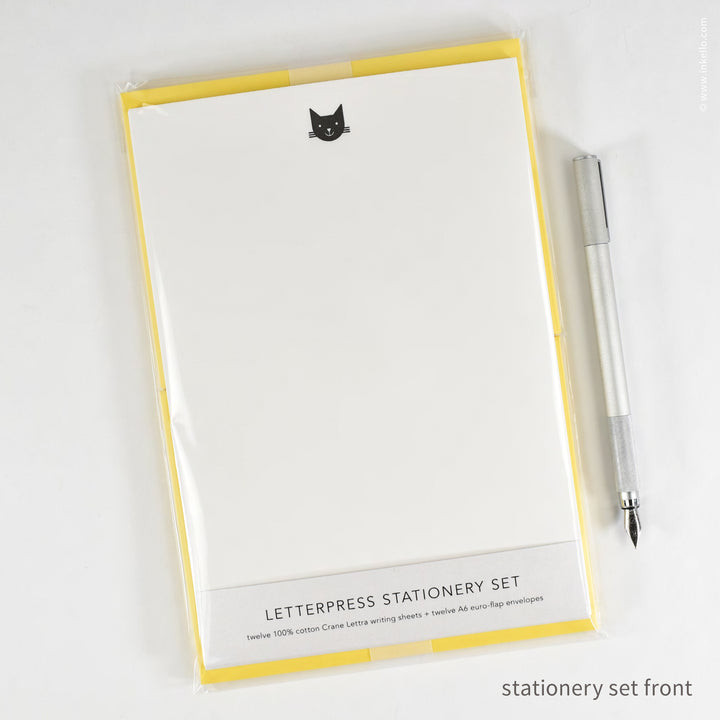 Stationery Set with Black Cat (