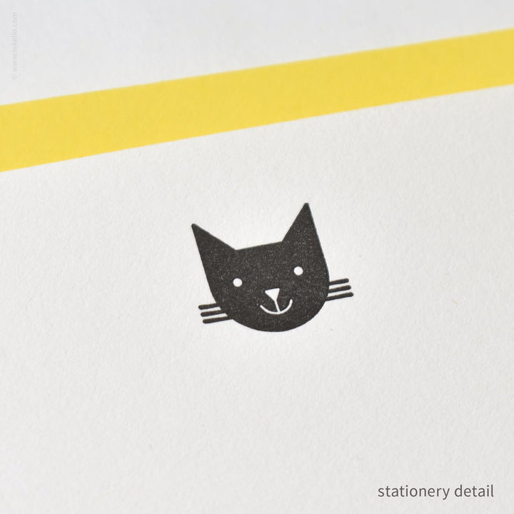 Stationery Set with Black Cat (
