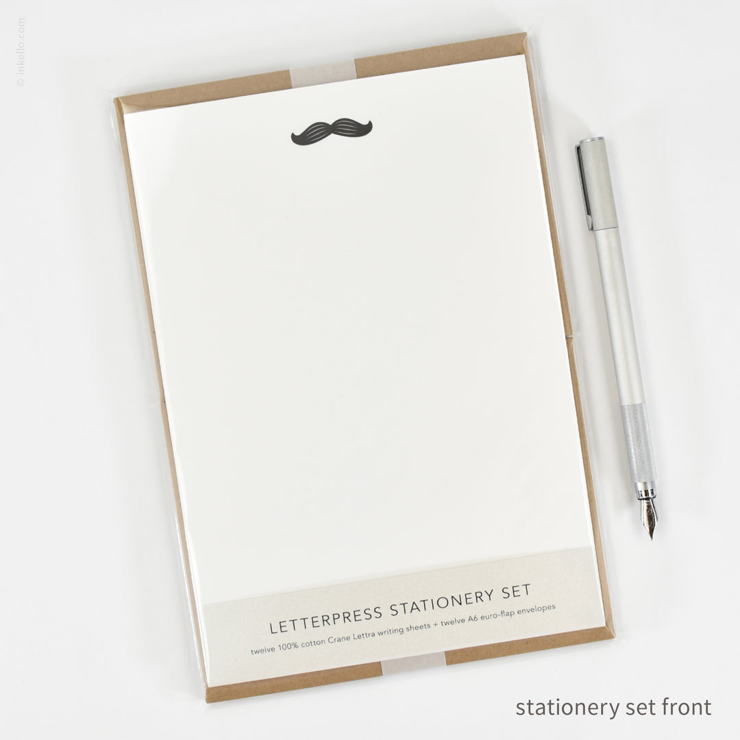 Stationery Set with Black Mustache (
