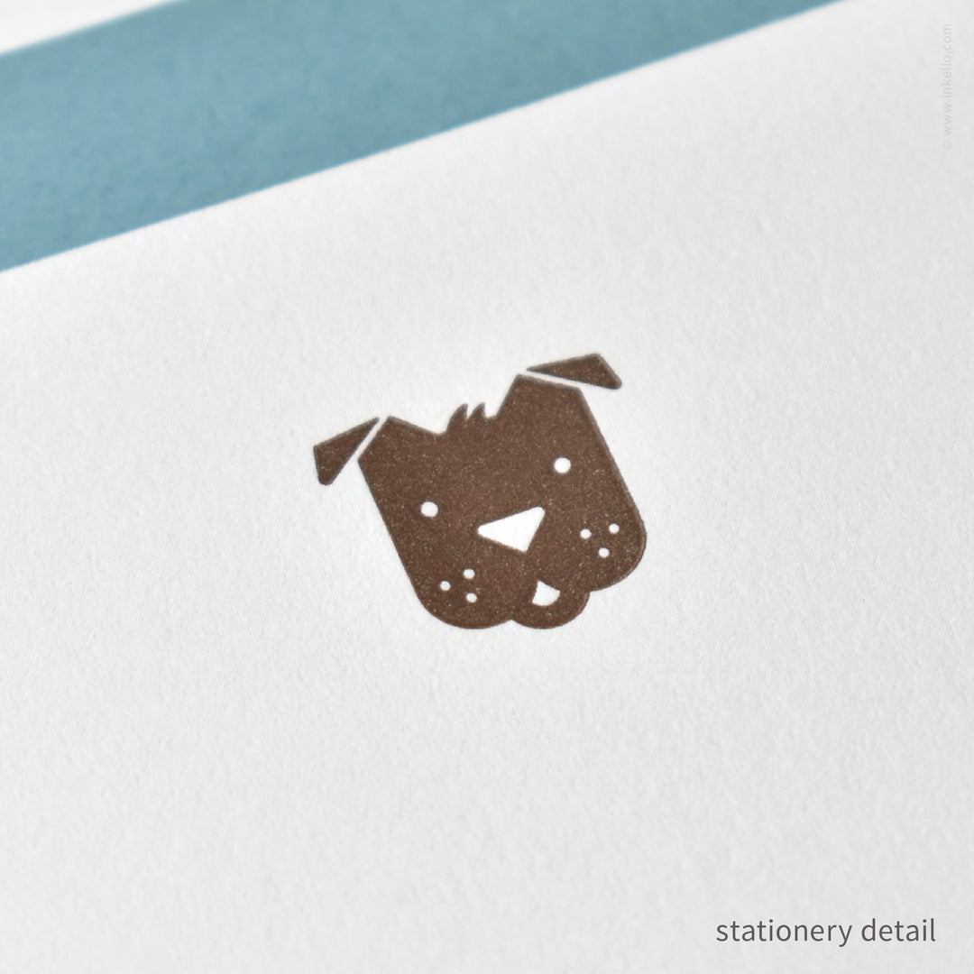Stationery Set with Brown Dog (