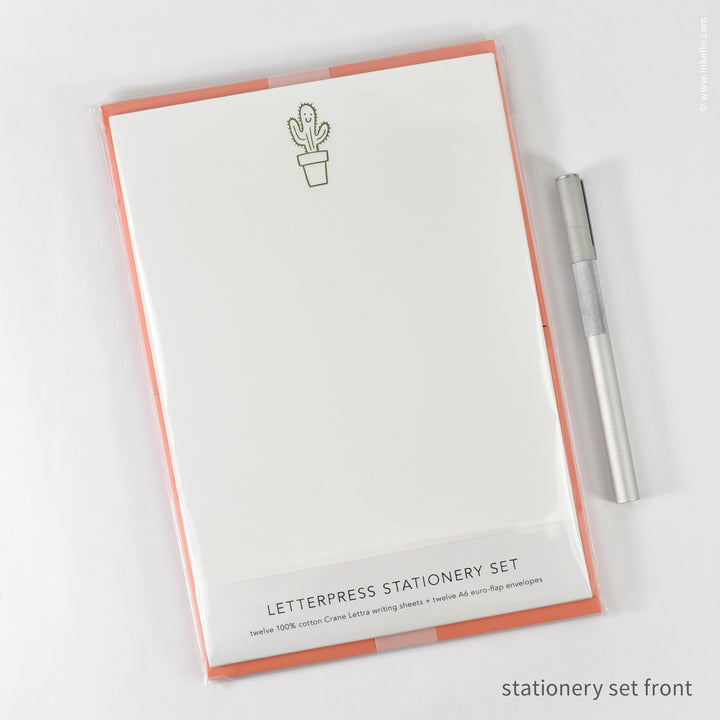 Stationery Set with Happy Cactus (