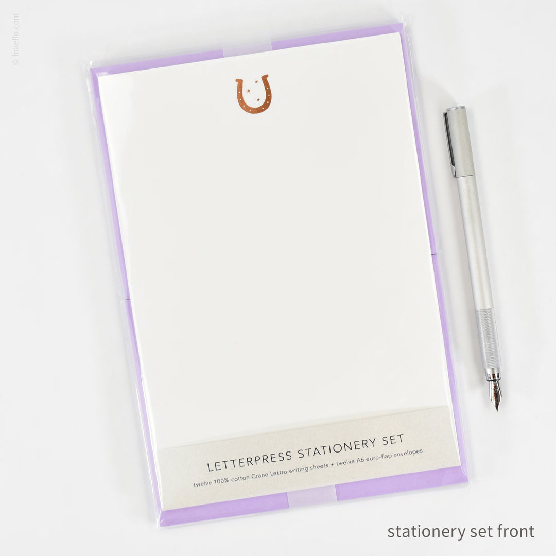 Stationery Set with Copper Horseshoe (