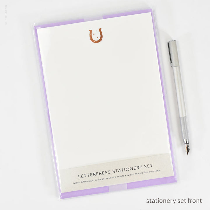 Stationery Set with Copper Horseshoe (