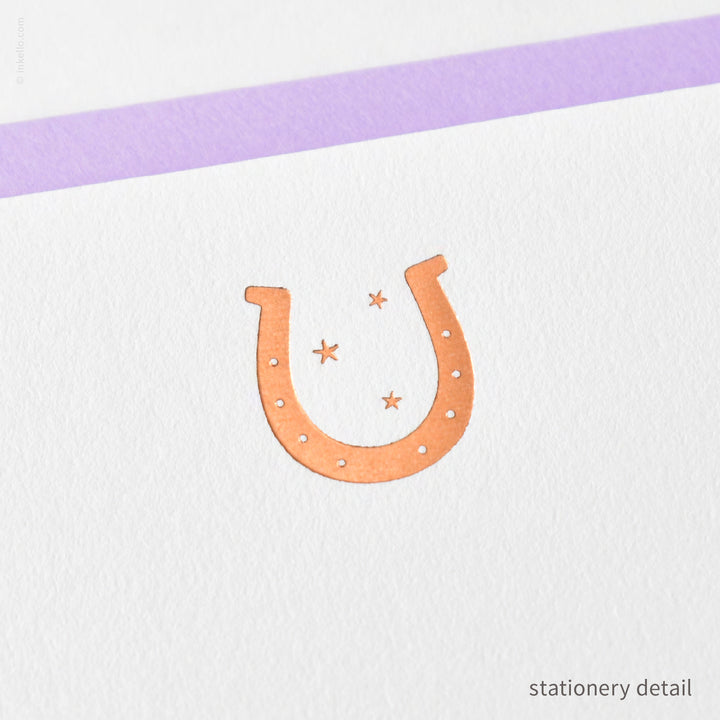Stationery Set with Copper Horseshoe (