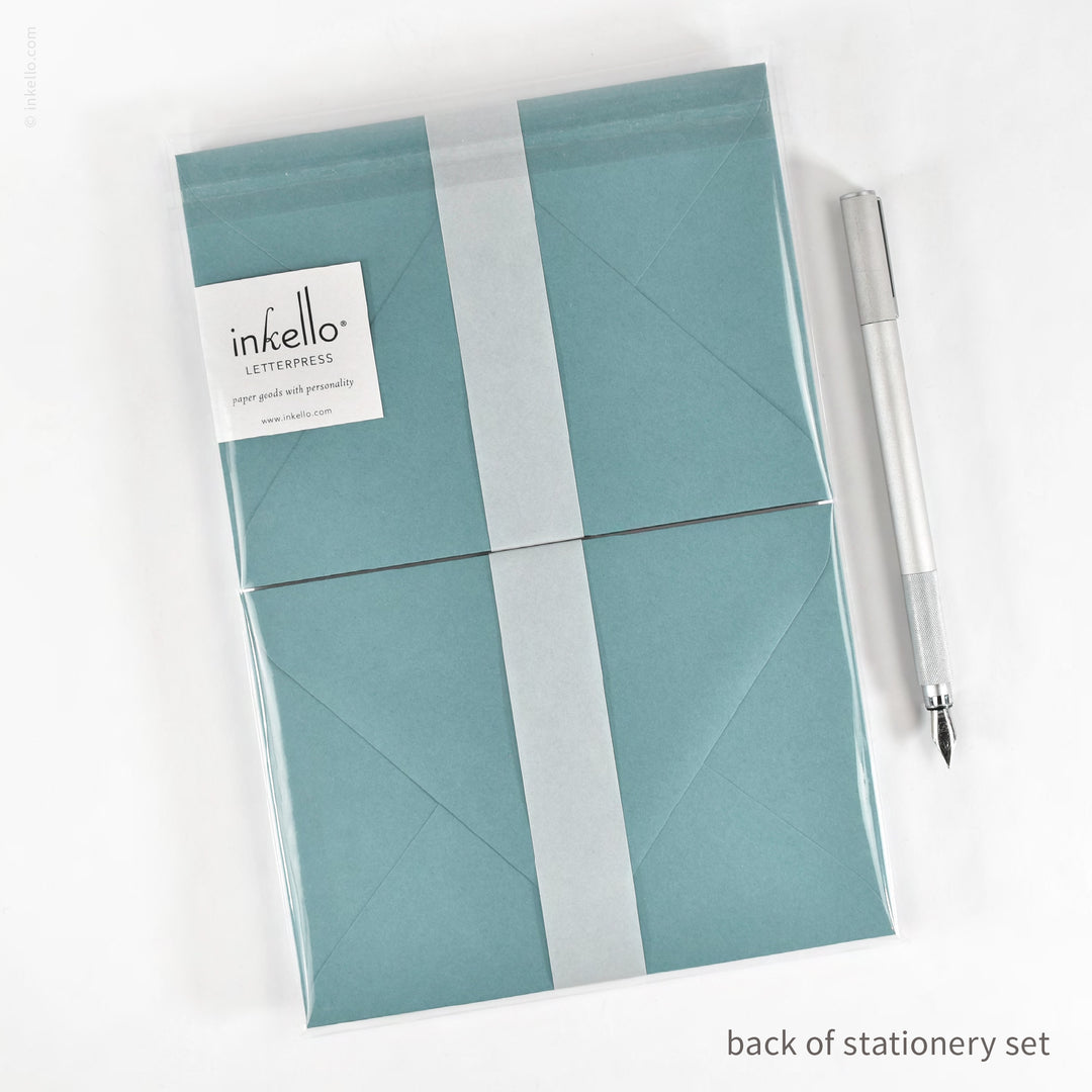 Stationery Set with Feather Quill &amp; Ink Pot (