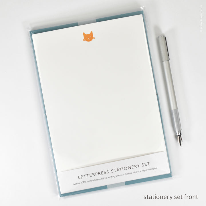 Stationery Set with Ginger Cat (