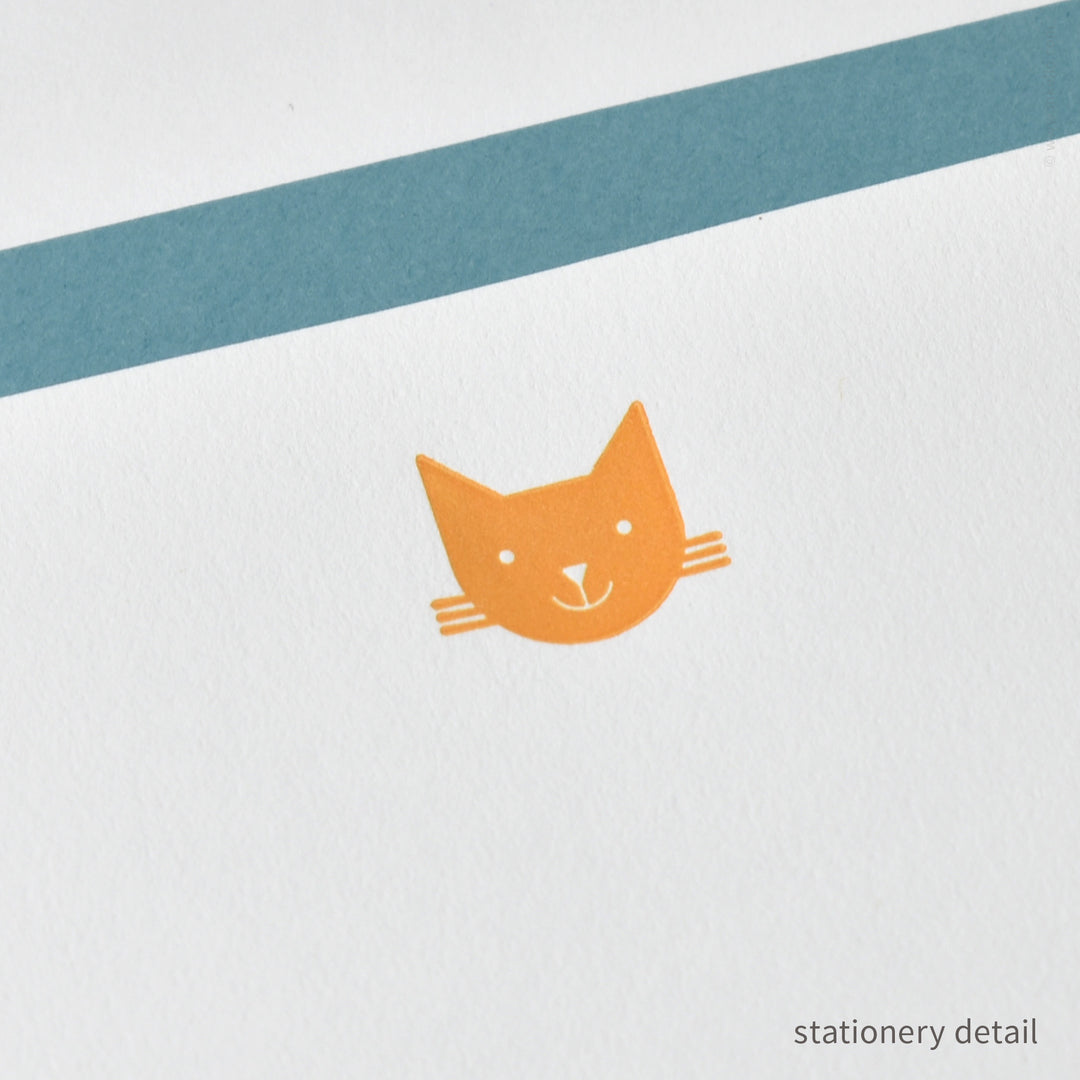 Stationery Set with Ginger Cat (