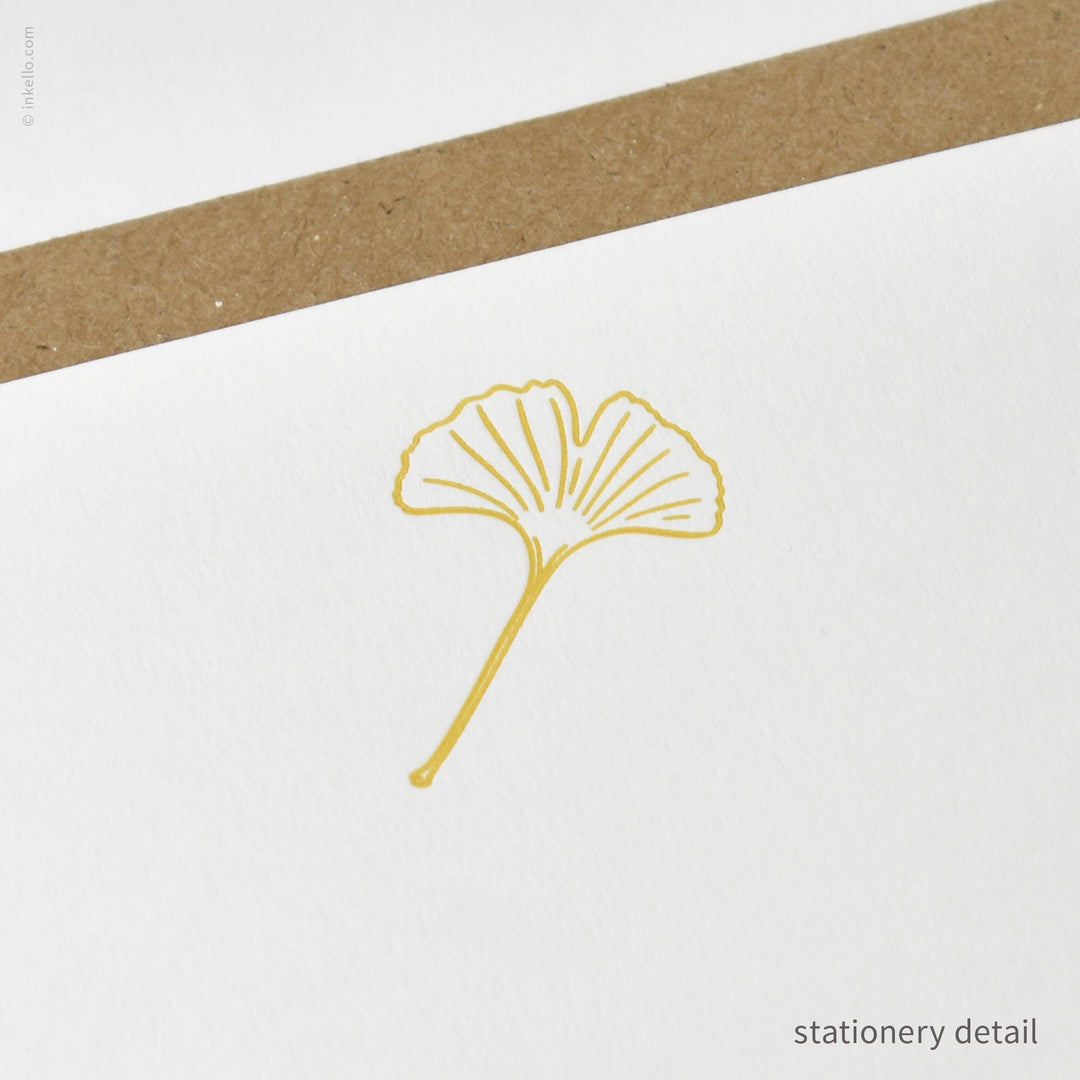 Stationery Set with Ginkgo Leaf (
