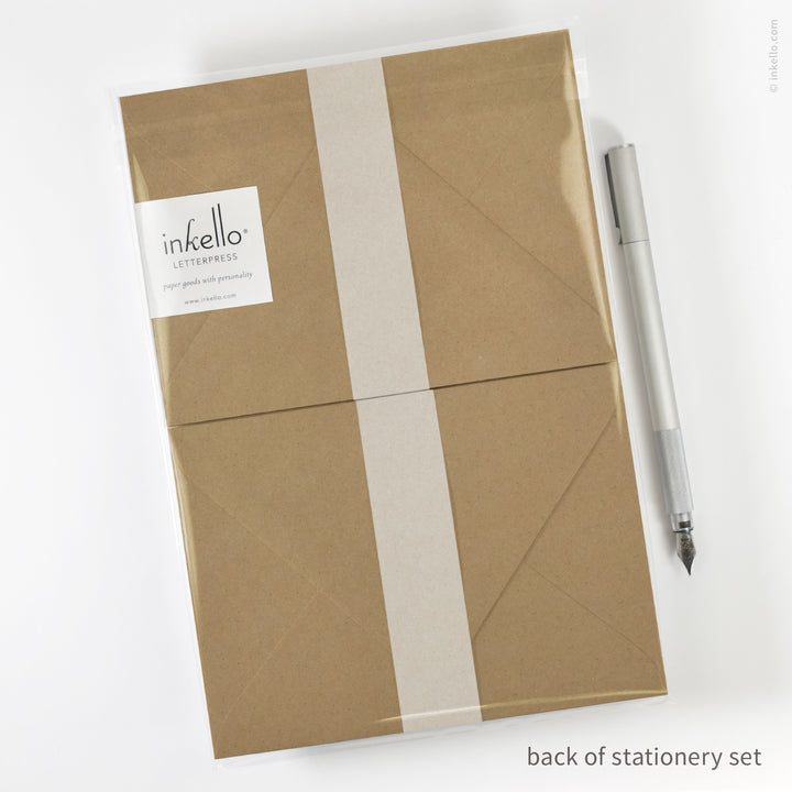Stationery Set with Ginkgo Leaf (