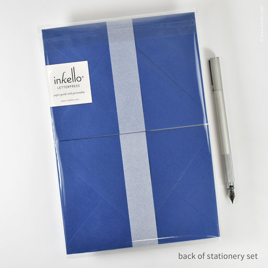 Stationery Set with Gold Fleur-de-Lis (