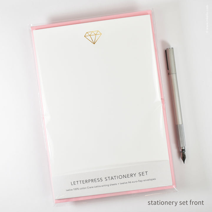Stationery Set with Gold Gem (