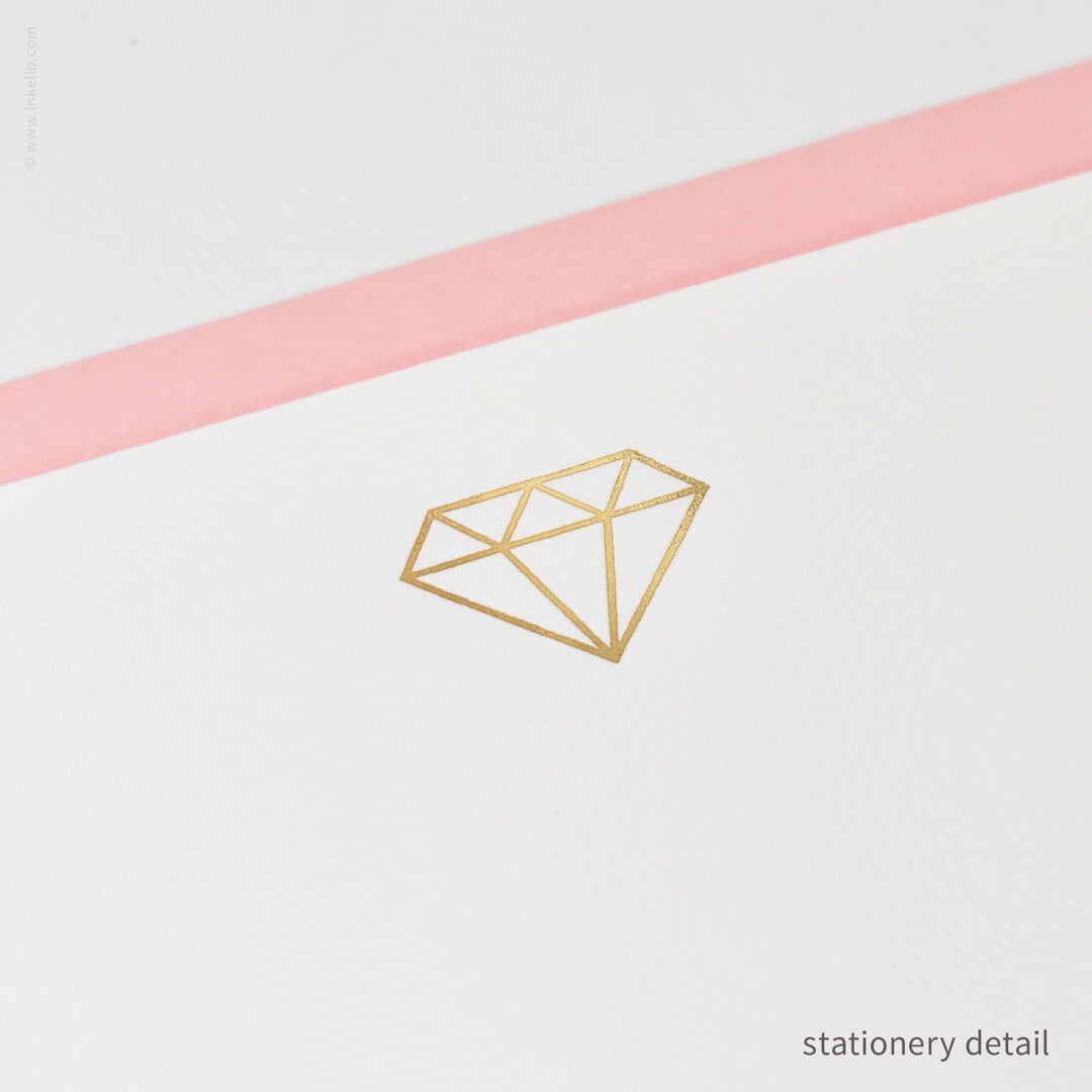 Stationery Set with Gold Gem (