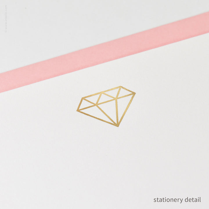 Stationery Set with Gold Gem (